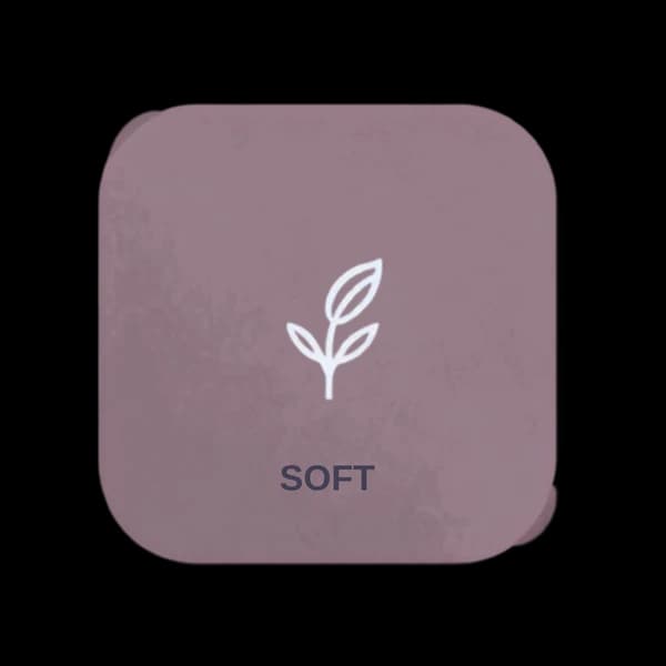 Soft level card with a sprouting leaf icon