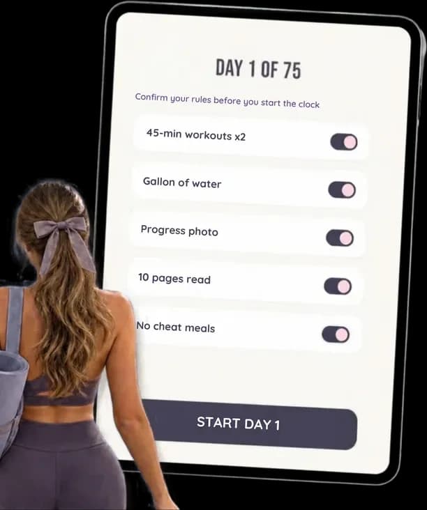 A tablet showing a daily habit checklist
